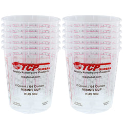 Pack of 12 - Mix Cups - Half Gallon size - 64 ounce Volume Paint and Epoxy Mixing Cups - Mix Cups Are Calibrated with Multiple Mixing Ratios