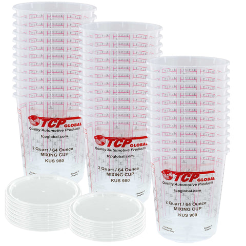 Pack of 36 - Mix Cups - Half Gallon size - 64 ounce Volume Paint and Epoxy Mixing Cups - Mix Cups Are Calibrated with Multiple Mixing Ratios