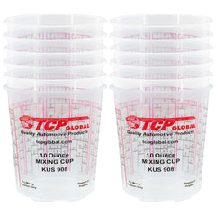 Pack of 12 - Mix Cups - 1/2 Pint size - 10 ounce Volume Paint and Epoxy Mixing Cups - Mix Cups Are Calibrated with Multiple Mixing Ratios