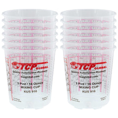 Pack of 12 - Mix Cups - Pint size - 16 ounce Volume Paint and Epoxy Mixing Cups - Mix Cups Are Calibrated with Multiple Mixing Ratios